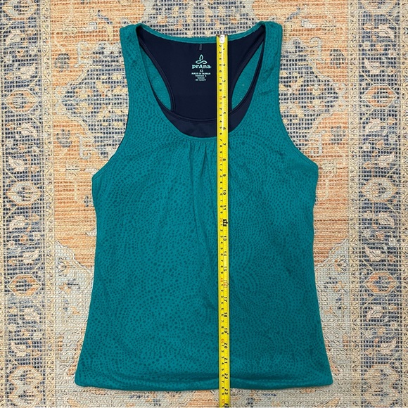 NWOT PrAna Racerback Double Lined Tank Top Teal Blue Size XS Active Running Gym - Picture 7 of 8